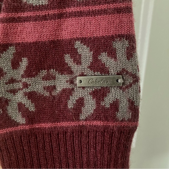 Cabela’s size Small Merino Acrylic Purple Fair Isle Full Zip Up Cardigan - Picture 3 of 11